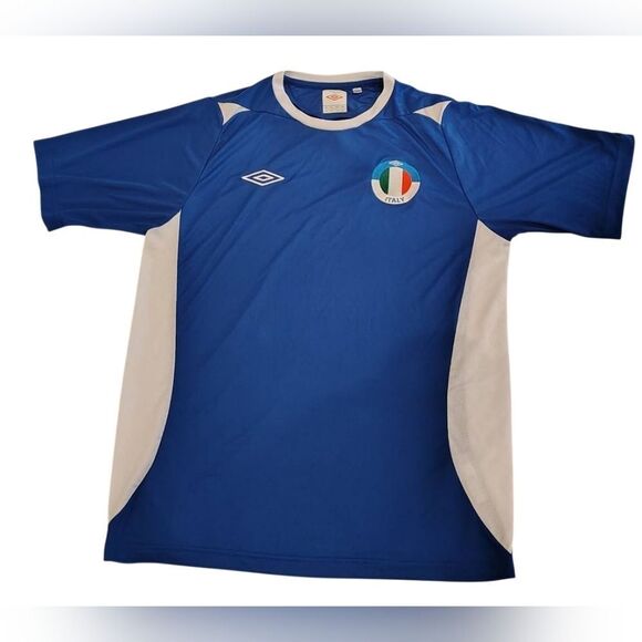 Umbro Italy Blue & White Soccer Shirt Sz - Picture 12 of 12